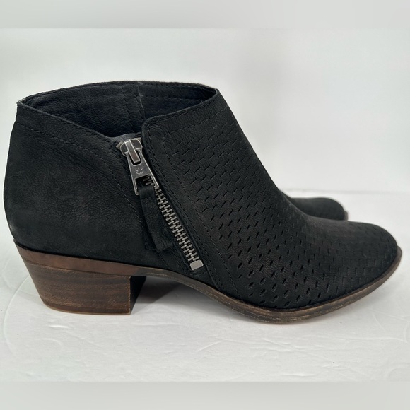 Lucky Brand Leather Perforated Zipper Booties - Picture 1 of 8